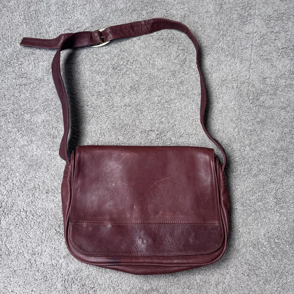 Coronado Leather Shoulder Bag Concealed Carry Burgandy 11x10